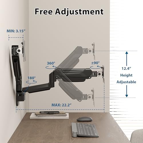 BONTEC Dual Monitor Wall Mount for 13-32 Inch Screens, VESA 75x75/100x100mm