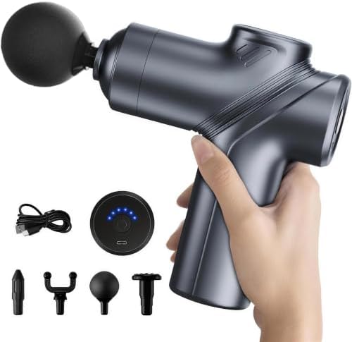 LEERCON Massage Gun Deep Tissue Mini Muscle Massager for Pain Relief, Blue