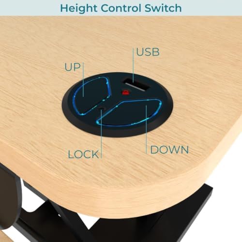 VERSADESK PowerPro 36 Inch Electric Corner Standing Desk Converter, Motorized Height Adjustable Sit-Stand Desk Riser, Dual Monitor & Laptop Workstation with Keyboard Tray, Maple