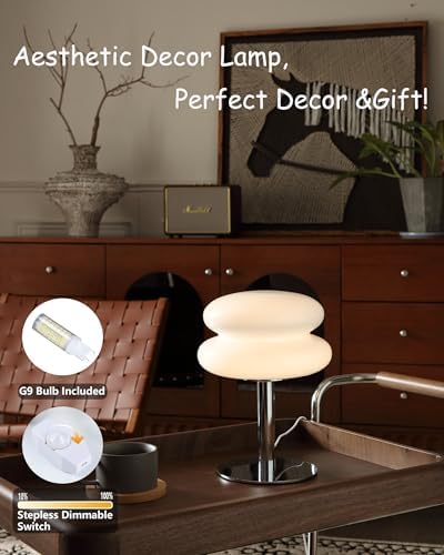 Glivpny Mushroom Lamp Table Lamp, Mid Century Modern Table Lamps(White)