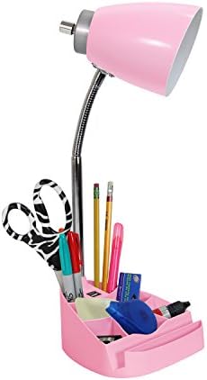 Limelights LD1056-PNK Desk Lamp Organizer with iPad Tablet Book Stand and USB Charging Port, Pink