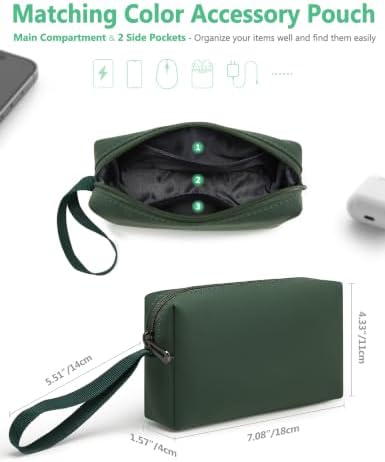 HYZUO 15-16 Inch Laptop Case Sleeve with Adjustable Stand, Midnight Green