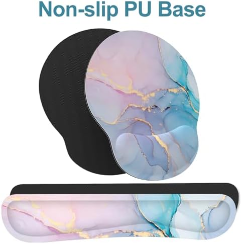 Ergonomic Mouse Pad with Wrist Rest and Keyboard Wrist Rest, Mousepad