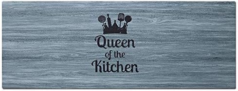 J&V TEXTILES 20" x 55" Comfort Collection Kitchen Anti-Fatigue Runner Mat (Queen of The Kitchen)