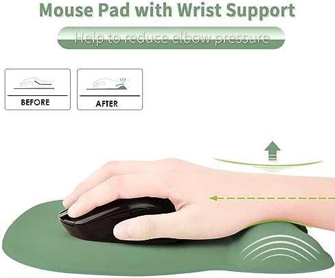 EooCoo Ergonomic Mouse Pad with Wrist Rest, Memory Foam Support Mousepad