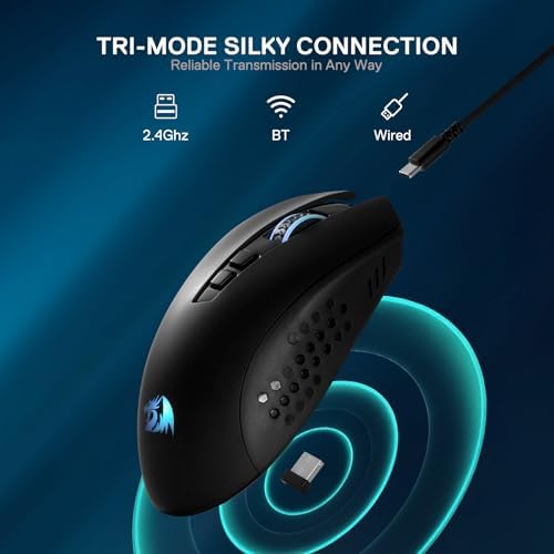 Redragon M656 MAX 3-Mode Wireless RGB Gaming Mouse 10000 DPI Remapping Keys