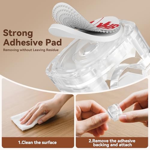 12Pack Cable Clips Cord Organizer for Desk, 360° Rotatable, Clear