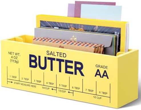 SiliFine Butter Mail Organizer Wooden 2 Slots for Wall Table Countertop