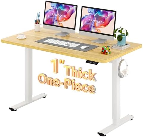 SANODESK One-Piece 1'' Thick Height Adjustable Standing Desk 55''x28''