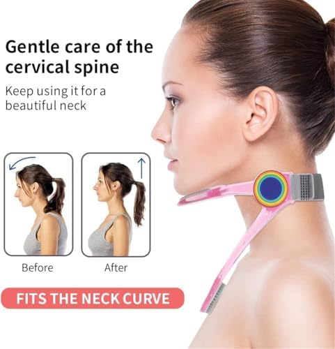 Neck Brace, Neck Collar wtih 360° Adjustable Soft Chin Support, Cervical Collar for Forward Head Posture Correction and Cervical Spine Support, Neck Brace for Neck Pain and Support (Pink)