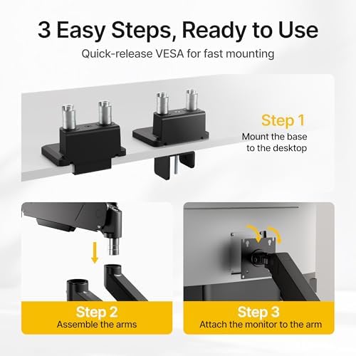 monTEK Dual Monitor Mount Monitor Arms for 17 to 35 Inch Screen