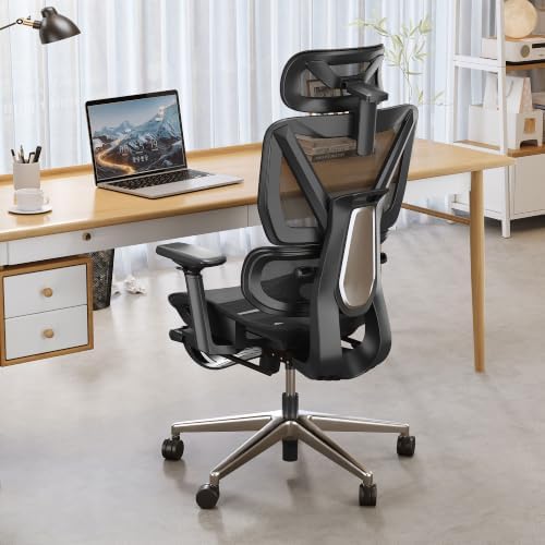 ATORPOK Ergonomic Reclining Office Chair with Footrest, Black