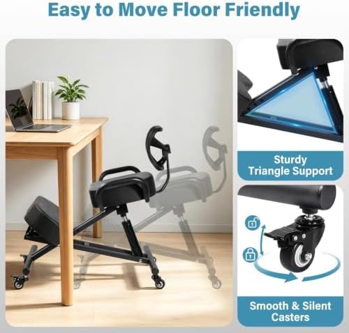 Ergonomic Kneeling Chair with Backrest & Lumbar Support