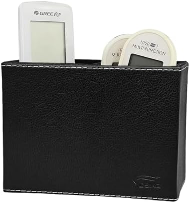 Black Pen Holder, Double Slots Leather Pencil Holder, Elegant Pen Holder for Desk, Stationery Organizer for School Office Home Dorm