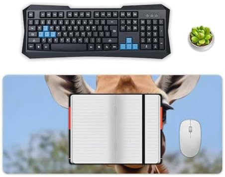 Animal Giraffe Stretching Head Long Neck Closeup Cute Large Mouse Pad Gaming Mousepad Desk Pad for Keyboard and Mouse Mat Non-Slip Base 40x90cm, Style