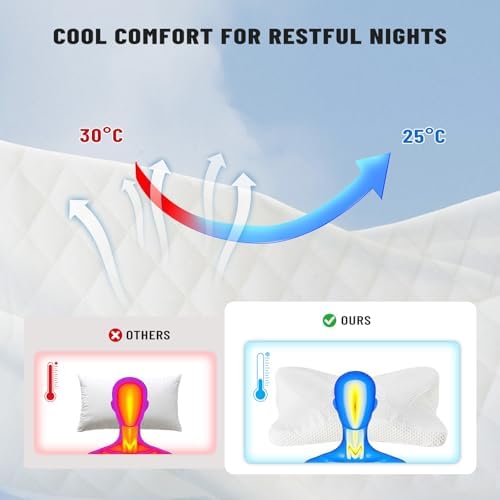 Cervical Neck Pillow, Memory Foam Contour Pillow, Queen