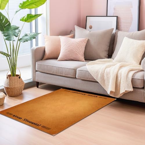 Elliptical Mat for Under Desk Elliptical Machine - Non-Slip Floor Mat for Ellipse Leg Exerciser, Legxercise Pro & Pedal Exerciser - Workout Mat for Home & Office Stability & Floor Protection Brown