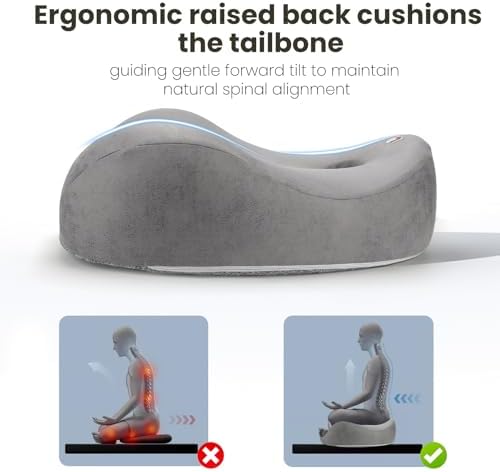 Meditation Cushion Memory Foam Floor Pillow for Cross Legged Sitting