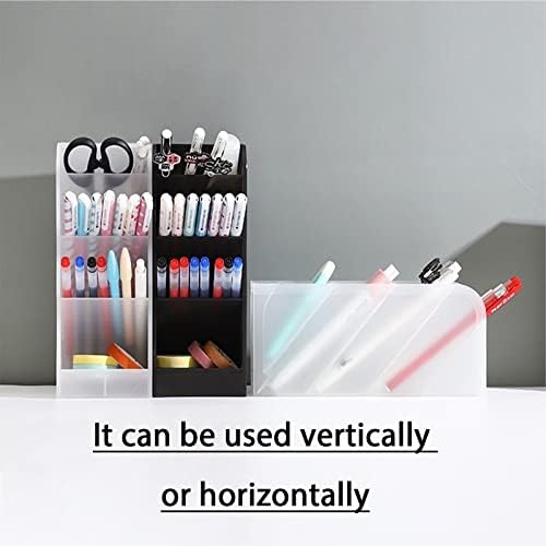 Office School Pencil Holder Makeup Brush Holder Durable Sturdy School Desk Supplies (Black)