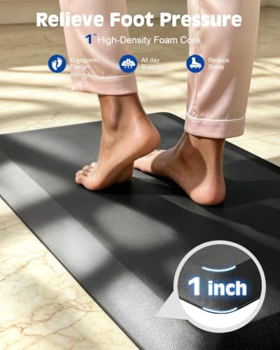 FEATOL 1 Inch Extra Thick Anti-Fatigue Mat for Standing Desk & Kitchen