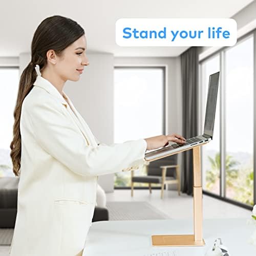 Laptop Stand for Desk, Ergonomic Aluminum Laptop Stand Adjustable Height from 7-15", Sitting and Standing Laptop Riser for 10-17" Notebook