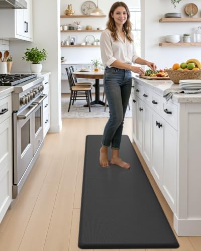 DEXI Anti Fatigue Kitchen Floor Mat Cushioned Standing Runner 70x20, Black