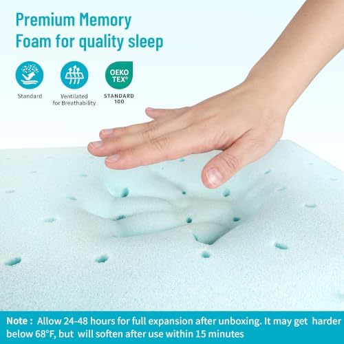 CushyOasis Memory Foam Bed Pillows for Sleeping, Set of 2, Standard Size
