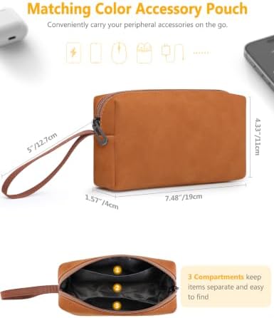 HYZUO 15-16 Inch Laptop Sleeve Case Bag with Stand, Brown