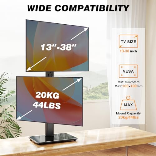 Dual Monitor Stand VESA Mount for 13-38 Inch Screens up to 44lbs