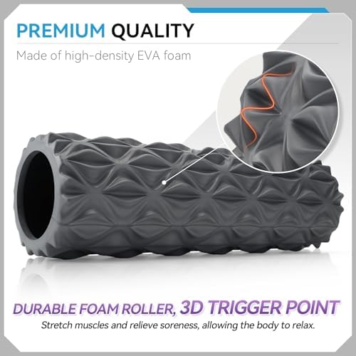 Foam Roller, 15 inch High Density Massage Roller for Exercise