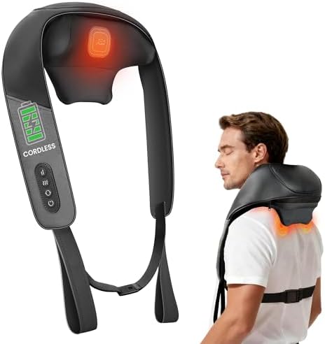 Snailax Neck and Shoulder Massager with Heat, 4D Shiatsu, FSA Eligible