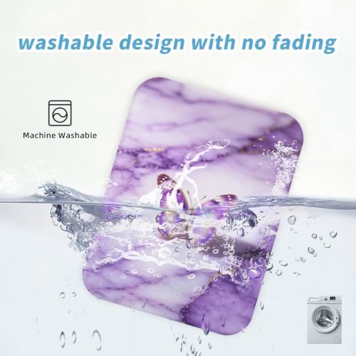 Small Mouse pad, with Edge-Sewn Design, extends Service Life by Twice, occupying the Optimal Size for the Mouse and Wrist Position. (Purple Marble)
