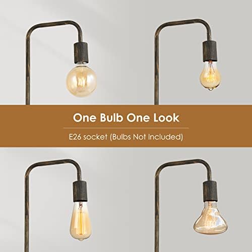 BoostArea Floor Lamp, Bronze Industrial Floor Lamp, 63 Inch Antique Standing Lamp, E26 Socket, Whole Metal, ETL Listed, Modern Stand Up Lamp for Bedroom, Living Room, Minimalist, Vintage, Mid Century