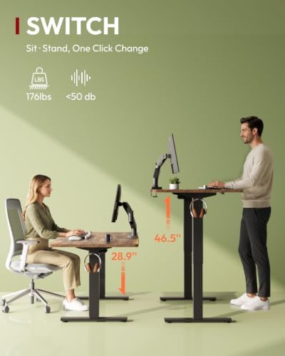 SANODESK 1'' Thick One-Piece 48 x 30'' Height Adjustable Standing Desk