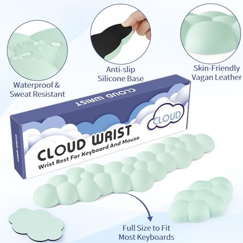 Sushret Cloud Wrist Rest for Keyboard and Mouse, Cloud Keyboard Wrist Rest