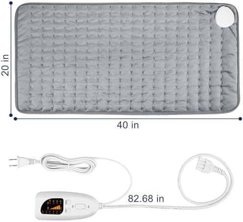 40x20 Inch Electric Heating pad for Back Neck Shoulder Knee Arms Legs- Electric Heat Pads with 6 Heat Settings & Auto Shut Off &Dry/Moist Heat Heating Pad for Birthday Mother Father Girl Men Women