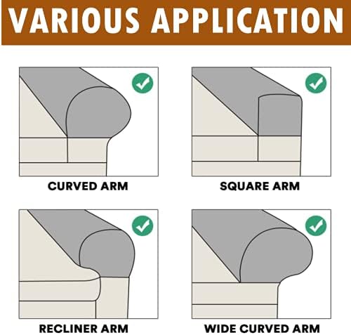 Stretch Velvet Armrest Covers Spandex Anti-Slip Arm Covers for Chairs Sofa Armchair Slipcovers for Recliner Sofa with Twist Pins 2pcs (Leather)