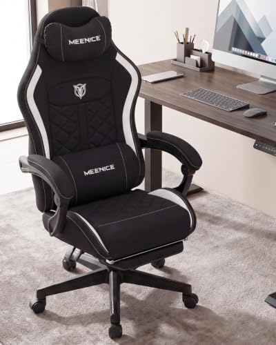 Big and Tall Gaming Chair with Footrest for Adults, Fabric