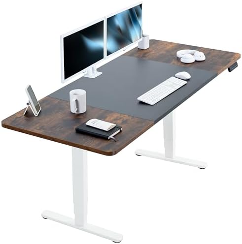 VIVO Black/Vintage Brown 71 x 30 in Standing Desk, DESK-KIT-2W7BN