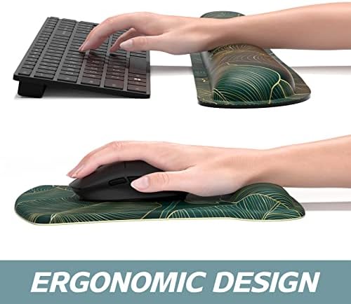 ITNRSIIET Mouse Pad Wrist Support Keyboard Wrist Rest Pad Ergonomic Mousepad Non-Slip Memory Foam Keyboard Pad Easy Typing Pain Relief Perfect for PC Laptop Gaming Office, Palm Texture