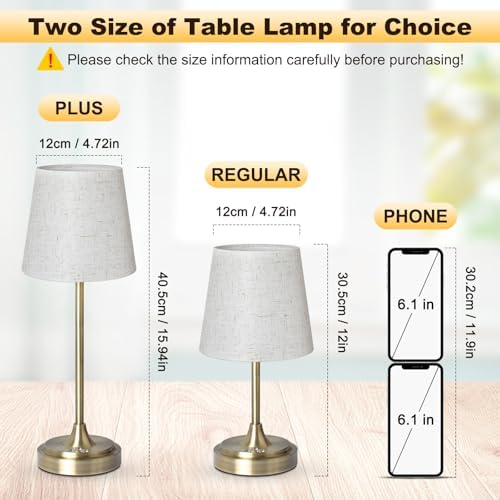 Wowag Cordless Table Lamp Rechargeable,5000mAh Battery Operated Desk Lamp,3 Colors & 7 RGB Stepless Dimmable,Touch Ambient Light for Bedside,Bedroom,Dining Room,Living Room,Bronze,FlaxenShade