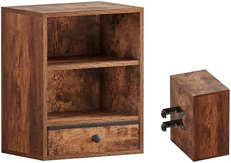 Unionly Clamp-on Under Desk Storage Shelves with Height Adjustable & Drawer