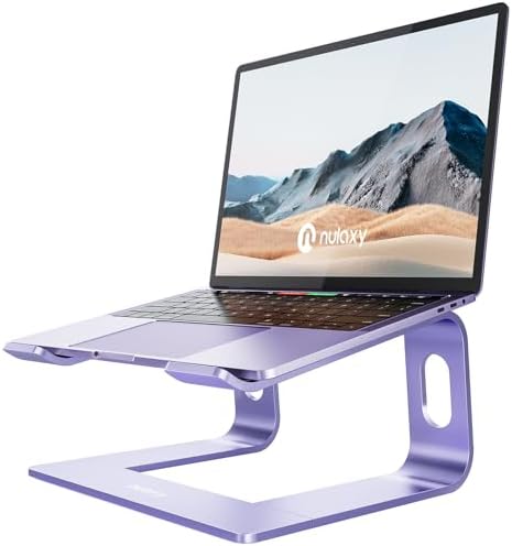 Nulaxy Full Aluminum Laptop Stand, Stable Support to 22 lbs, Purple