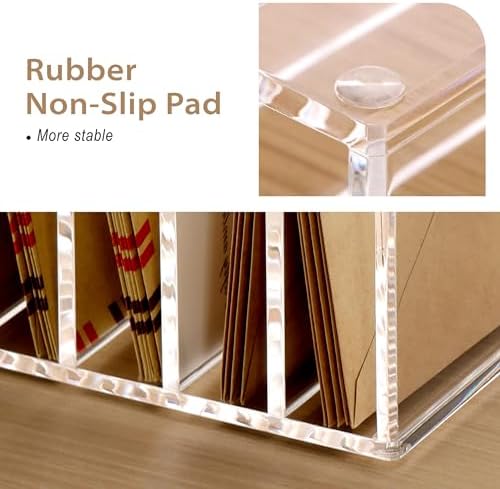 SANRUI Clear Desk Mail Organizer, 9 Slot Acrylic Office Document Sorter