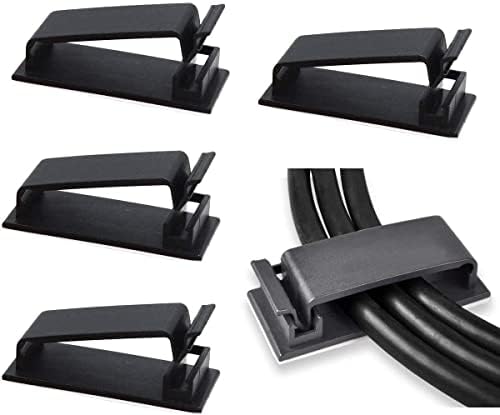 SOULWIT 50Pcs Self Adhesive Cable Management Clips - Black