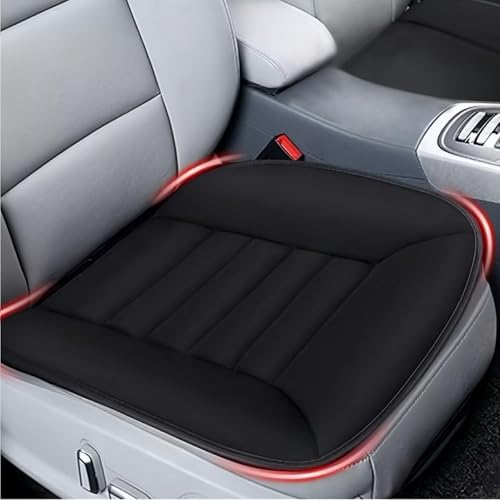 MYFAMIREA 2PCS Car Seat Cushion Pad 1.2" Thick Comfort Seat Protector for Car Driver Seat Office Chair Home Use Memory Foam Seat Cushion with Non Slip Bottom, 20'' x 18.5'', Black