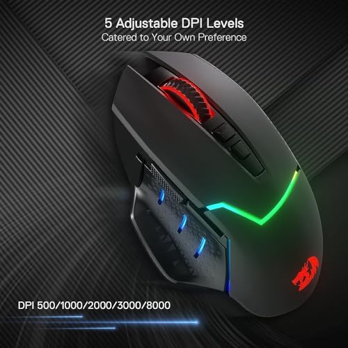 Redragon M690 PRO Wireless RGB Gaming Mouse 8000 DPI Remapping Keys