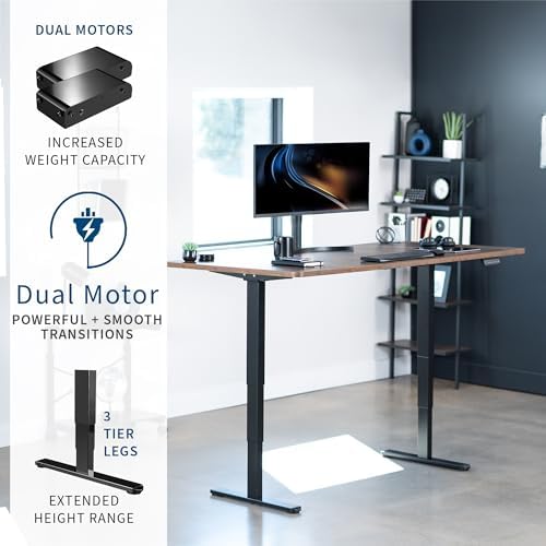 VIVO Rustic Vintage Brown 71 x 36 in Standing Desk, DESK-KIT-2B7N-36