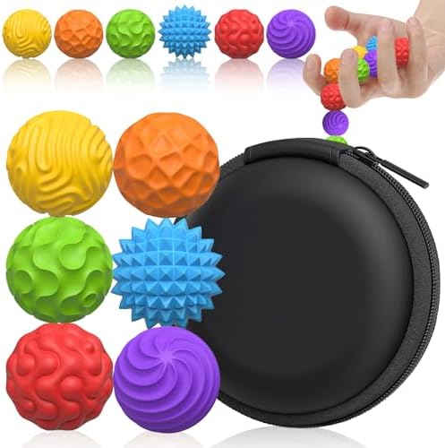 Silicone Magnetic Balls, Fidget Toys for Adults & Teens, 6PCS Stress Balls Fidget Toy, Quiet Magnet Desk Fidgets with Textured, ADHD Anxiety Relief Items, Fun Stocking Suffers Gifts (Multicolor)