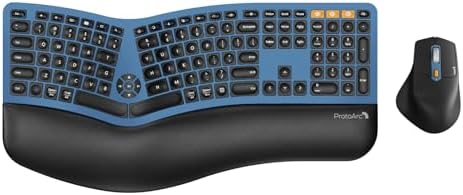 ProtoArc EKM01 Plus Wireless Ergonomic Keyboard Mouse Combo - Blue